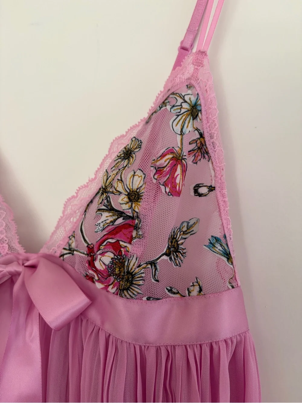 Victorias Secret Garden Party Pleated Babydoll Chemise Floral Coquette Fairy M